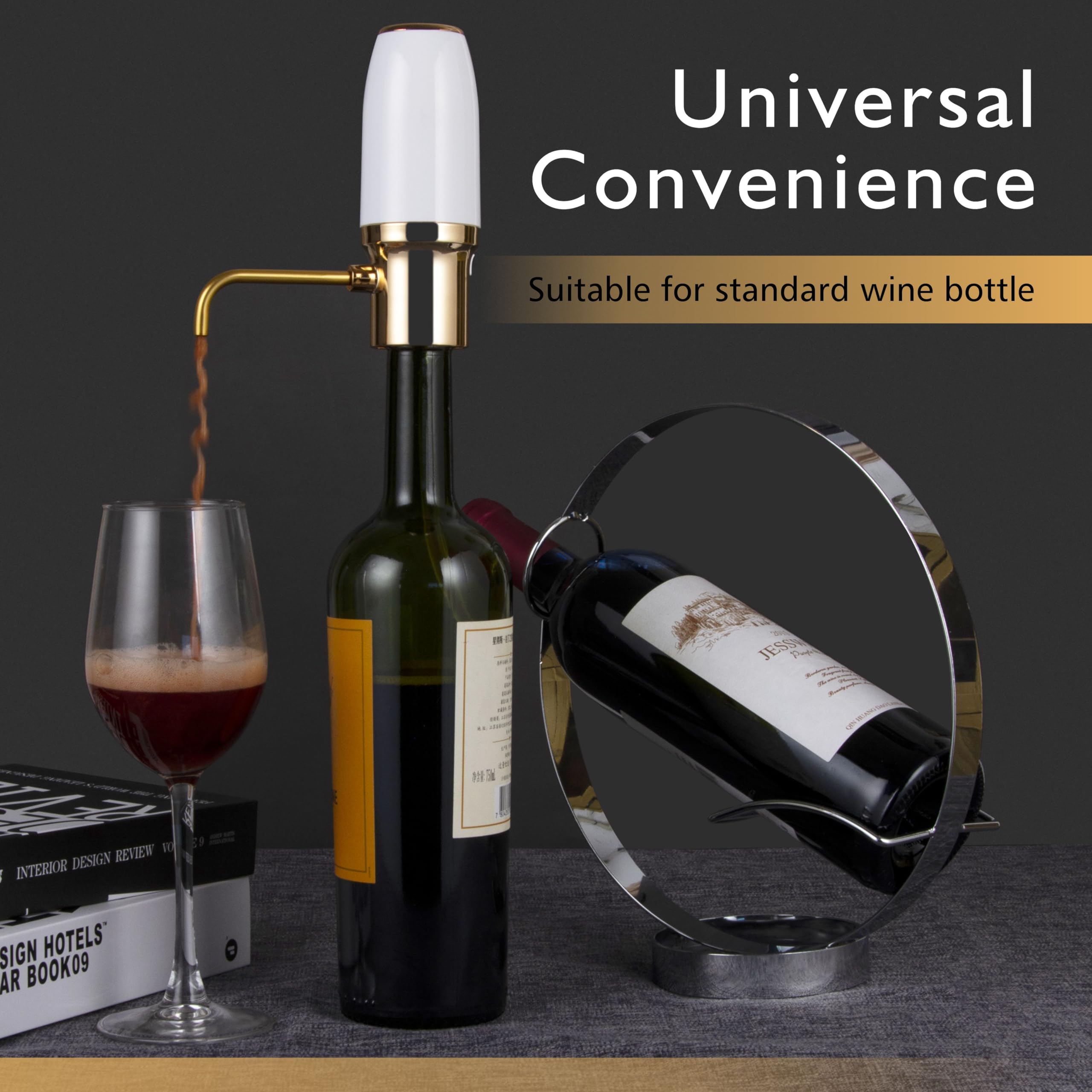Aérateur de vin électrique, bec verseur intelligent et décanteur avec base de stockage, oxydé instantané, cadeau pour les amateurs de vin