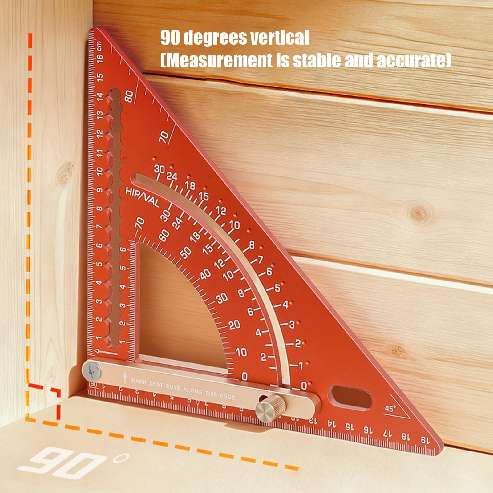 Strumento quadrato, strumento per la misurazione dell'angolo regolabile | Rafter Framing Square, per professionisti, hobbisti, donne costruttori