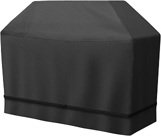 Funda para barbacoa de gas, impermeable, con correas ajustables, para Weber, Genesis, Charbroil, 141 x 65 x 106 cm, color negro
