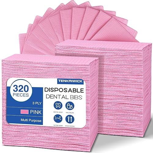 Miniatura 9 de Paquete de 480 baberos dentales desechables de 13"x18", láminas de baberos de tatuaje impermeables de 3 capas para salón de uñas, clínica dental