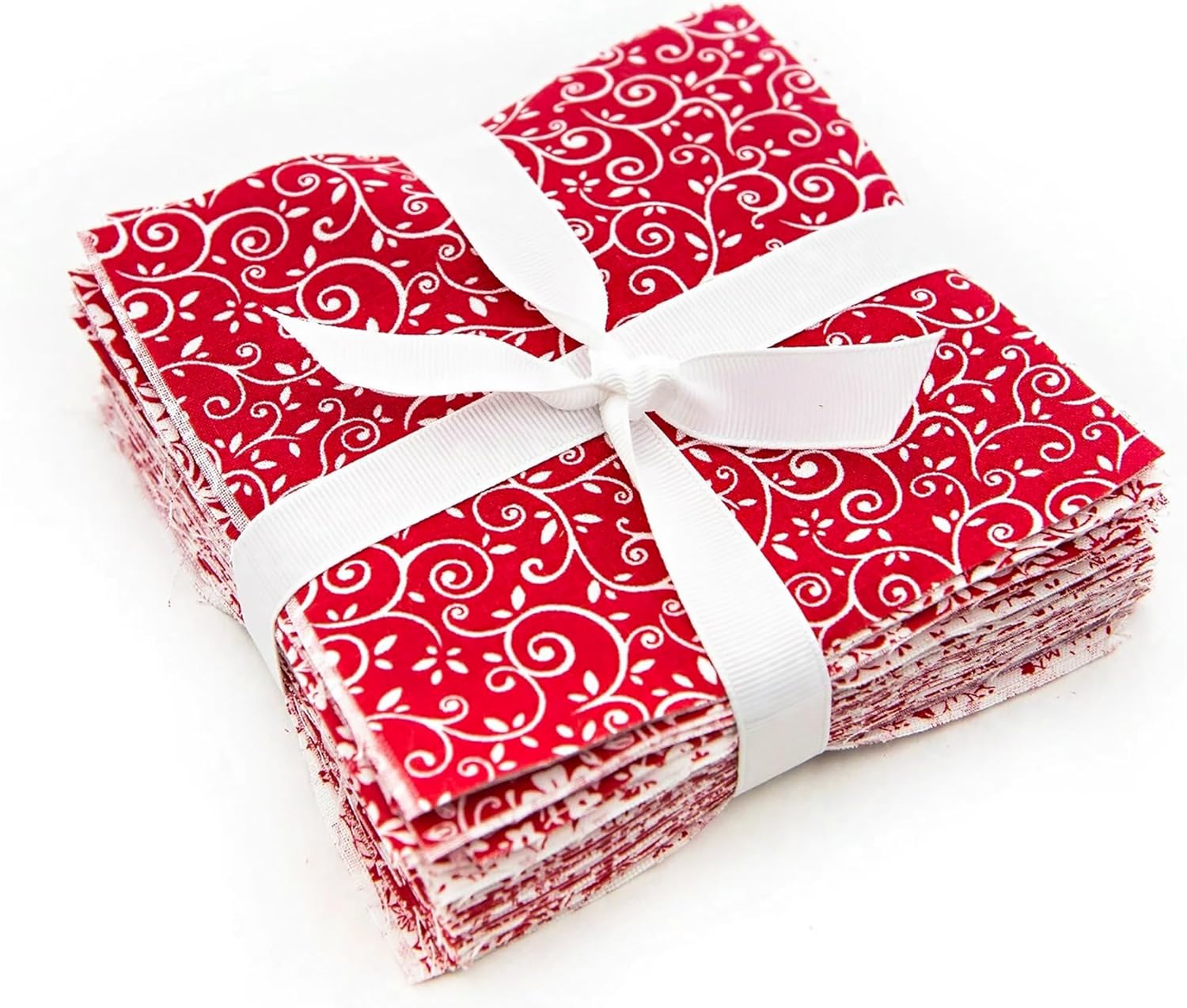 Red & White Basics Charm Pack – 96 Precut 5" Squares – 100% Cotton Fabric – Quilt Shop Quality – Perfect for Quilting, Patchwork & Crafts