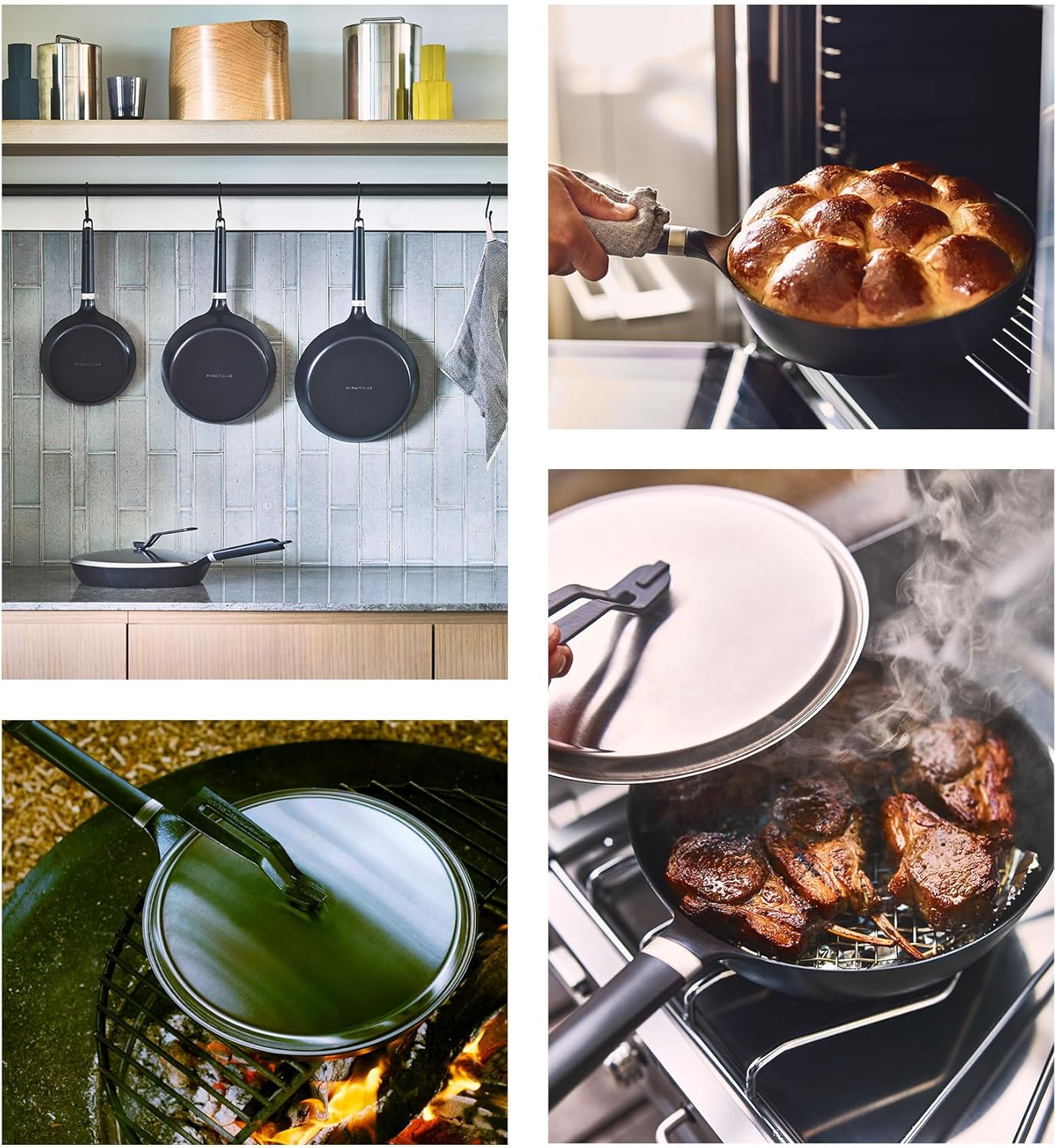 Vermicular Oven-Safe Skillet with Stainless Steel Lid | 28cm Deep (11”) | Aluminum Handle | Lightweight Enameled Cast Iron Pan with Non-Toxic Enamel Finish | Induction-compatible | Made in Japan