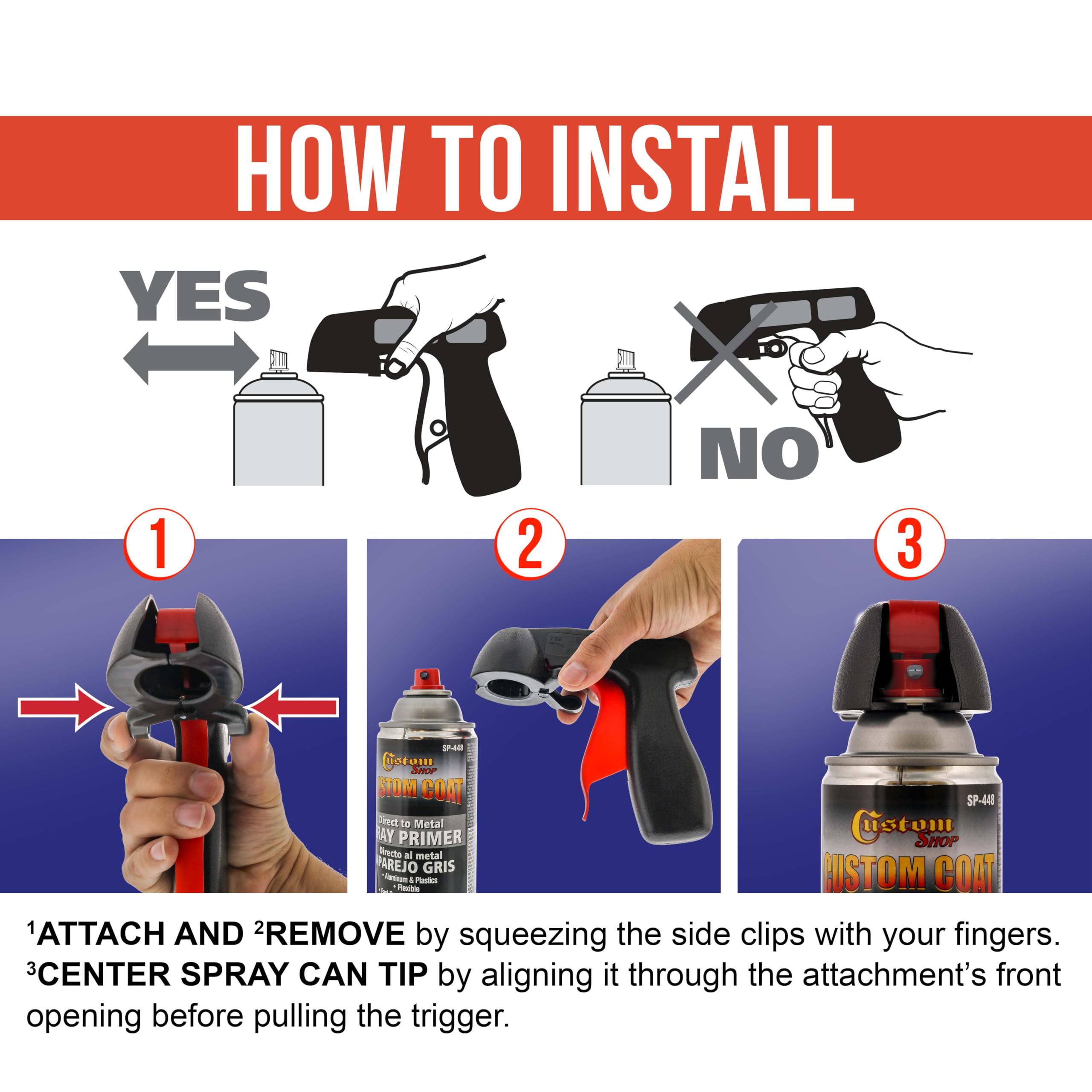 Mango de gatillo de aerosol instantáneo (paquete de 12), convierte instantáneamente latas de pulverización en pistolas de pulverización, agarre completo, reutilizable, fácil de poner y quitar, ajuste
