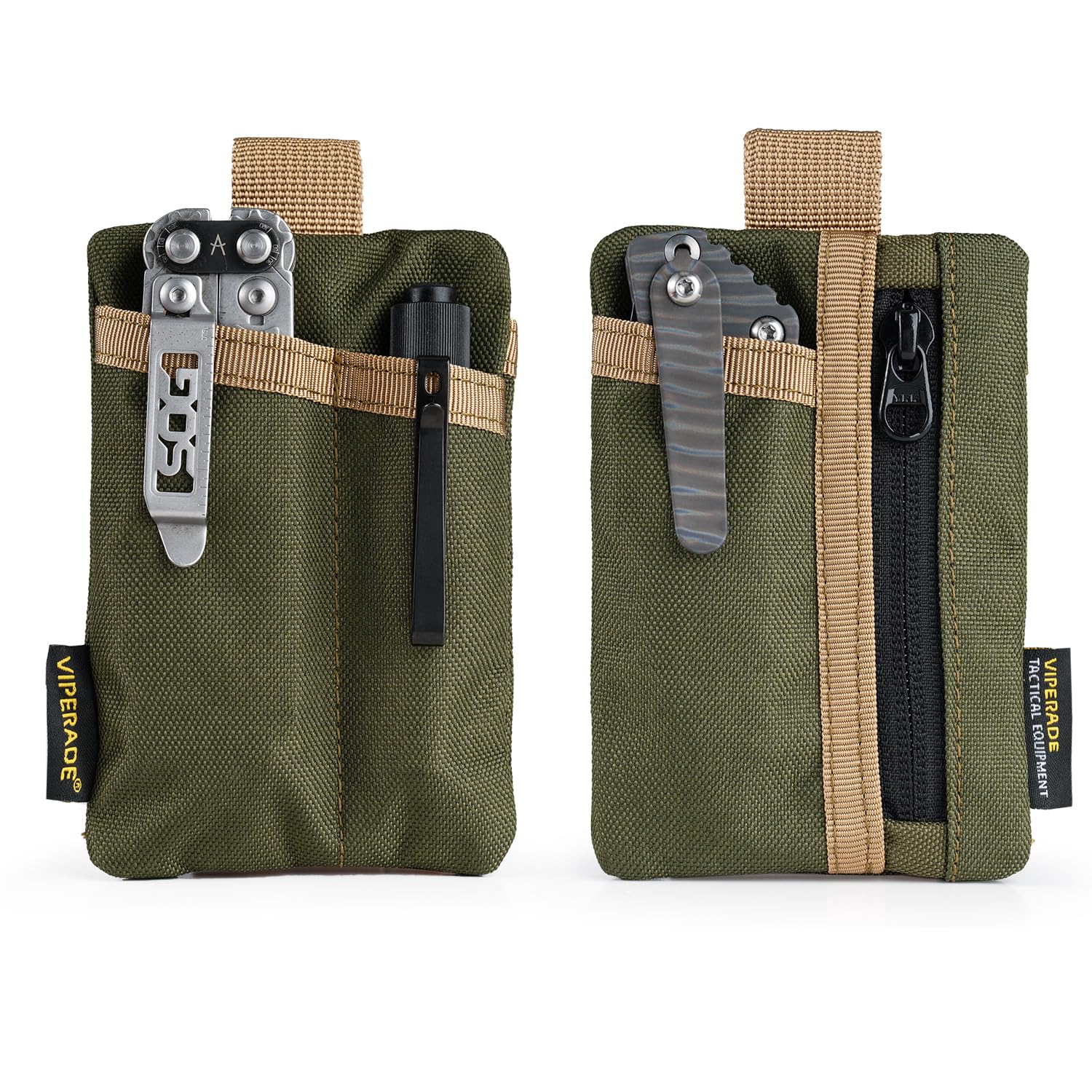 VIPERADE VE29 Mini EDC Pouch Mini Taschen Organizer mit 4 Taschen,Kleine EDC Pocket Organizer Mini Multitool Tasche Schlüsseltasche Klein Herren Geldbörse Klein Rucksack-Zusatztasche