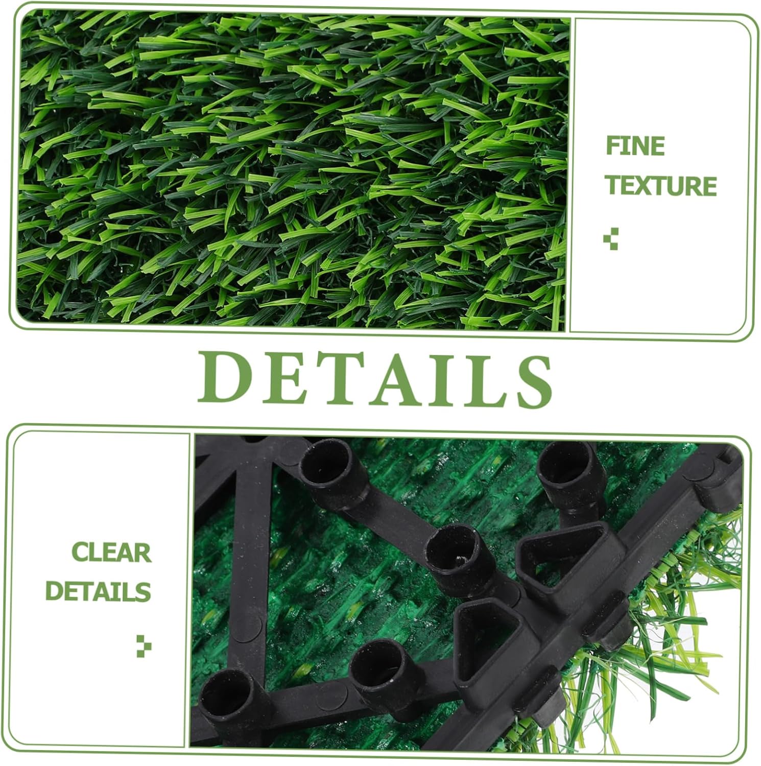Veemoon 4pcs Artificial Grass Rug Soft Backing Realistic Faux Turf for Use Green Mats for Patios Balconies and Gardens