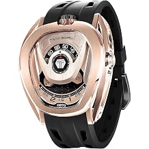 TSAR BOMBA Watches for Men Automatic Watches Stainless Steel Mechanical Mens Watches Japan Movement Viton Strap Mens Wrist Watches Interchangeable 100m Waterproof Luxury Designer Watches Gift for Men