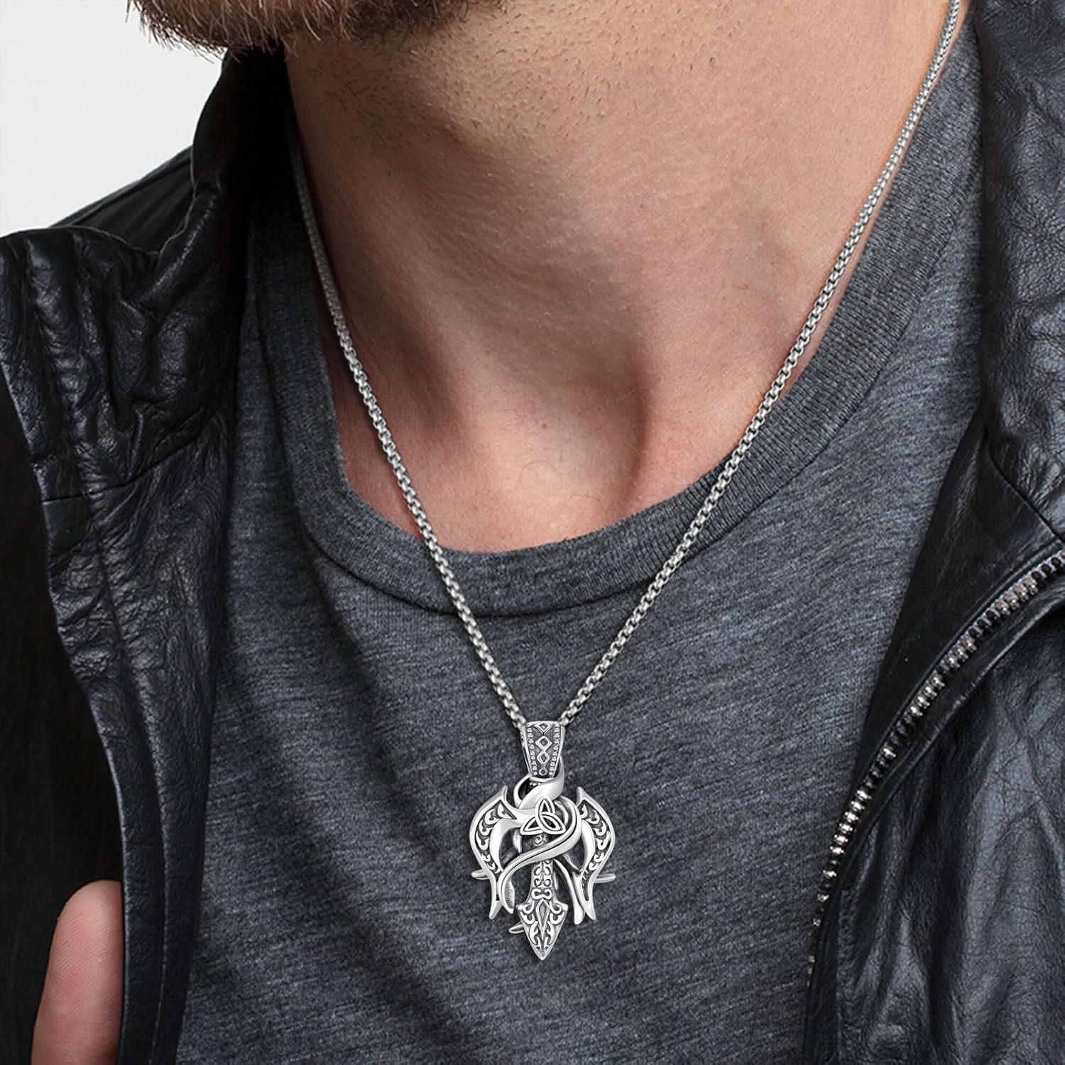 Palpitate Poseidon Trident Necklace 925 Sterling Silver Trident Viking Pendant Necklace Ancient Greece Amulet Jewelry Gifts for Men Women Sailor - Image 6