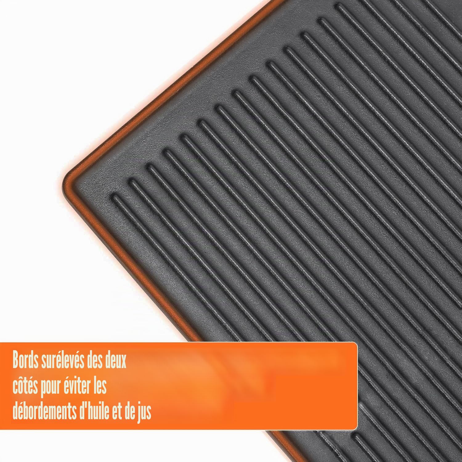 GFTIME Plaque de gril réversible en fonte 33,5 x 30 cm - Plancha pour Taino Basic 4+1 6+1, Enders San Francisco 3, Les deux côtés lisses et rainurés, Plaque en fonte, Accessoire de gril, Plaque de