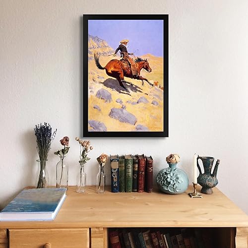 Miniatura 3 de Lost Cabin The Cowboy de Frederic Remington Imprimir marco plano negro Reproducción de pintura de obras de arte finas Póster enmarcado para