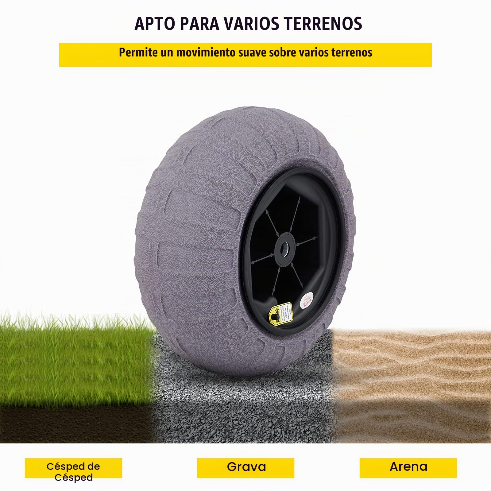 VEVOR Rueda Hinchable Neumático 40,6 cm TPU 176 libras Neumáticos de Ruedas Globo Neumáticos de Ruedas Neumática Llanta Plástico Neumáticos de Carro 7,6 kg Rueda Carretilla Sacos Neumático Carro