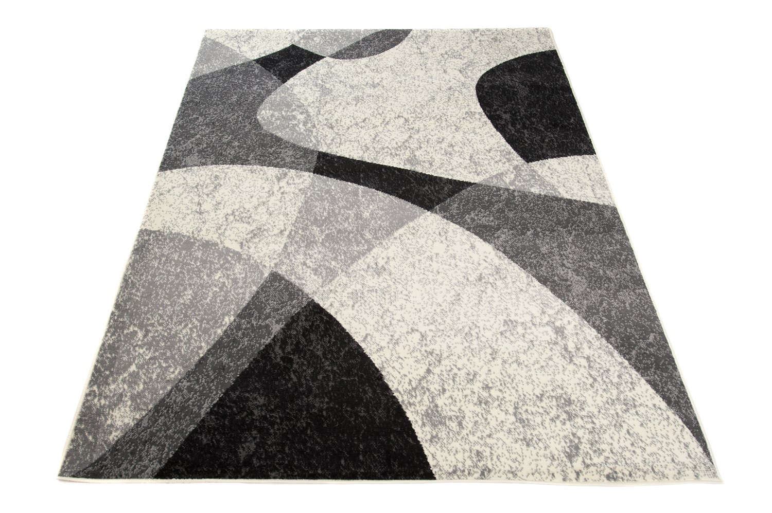 Tapiso QMEGA nowoczesny dywan z krótkim włosiem, szary, kremowy, czarny, fale w paski, abstrakcyjny wzór, do salonu, sypialni, Ökotex 250 x 300 cm