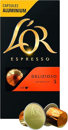 L'Or Espresso Café Delizioso - Intensité 5 - 10 Capsules en Aluminium Compatible