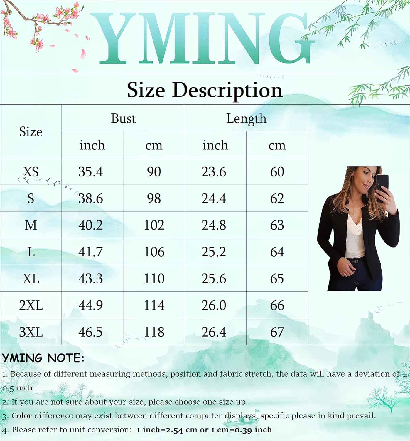 YMING Womens Open Front Work Blazer Casual Long Sleeve Office Jacket Solid Color Short Cardigans at  Women’s Clothing store