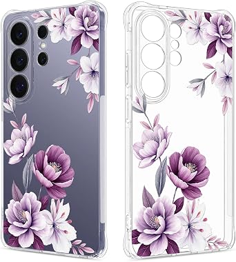 Floral Clear Case for Samsung Galaxy S26 Ultra for Women Girls,Pretty Phone Cover for Galaxy S26 Ultra,Flower Design Cute Pattern Slim Soft Drop Proof Protective TPU Bumper Case,FL-41