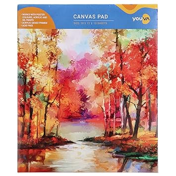 Navneet Youva | Canvas Pad for Painting, Sketch, Acrylic Paint, Oil Paint Dry & Wet Art Media | Size 10