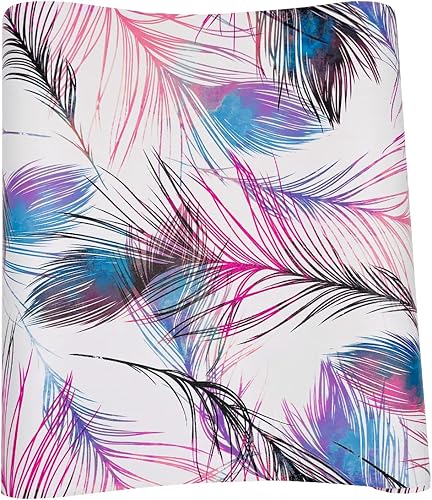 Miniatura 6 de Revestimiento de estantes con plumas de pavo real púrpura, autoadhesivo, para decoración de muebles, 118 x 17.7 pulgadas