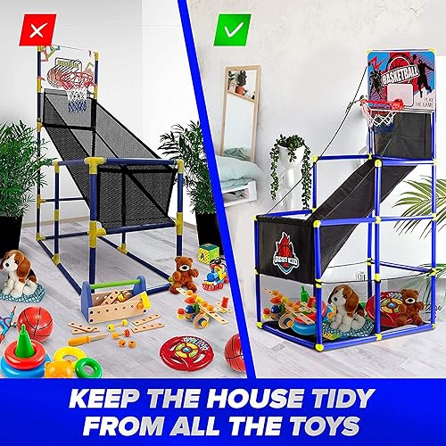 Miniatura 10 de BESTKID BALL Double Shot - Juego de arcade de baloncesto para interiores y exteriores, para niños de 3 a 9 años, regalo de fiesta de cumpleaños para
