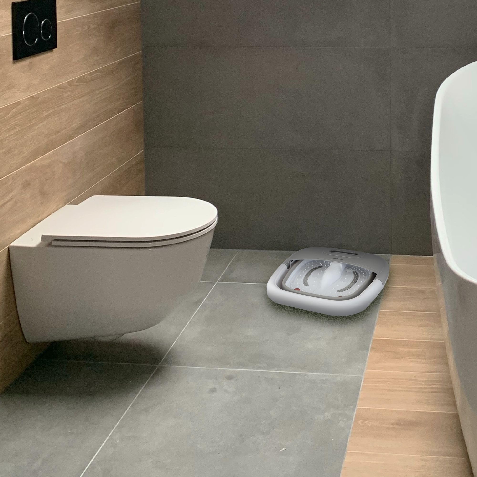 Bain De Pieds Spa Domestique Avec Poignée – Blanc Crème – Pour Pédicure à La Maison