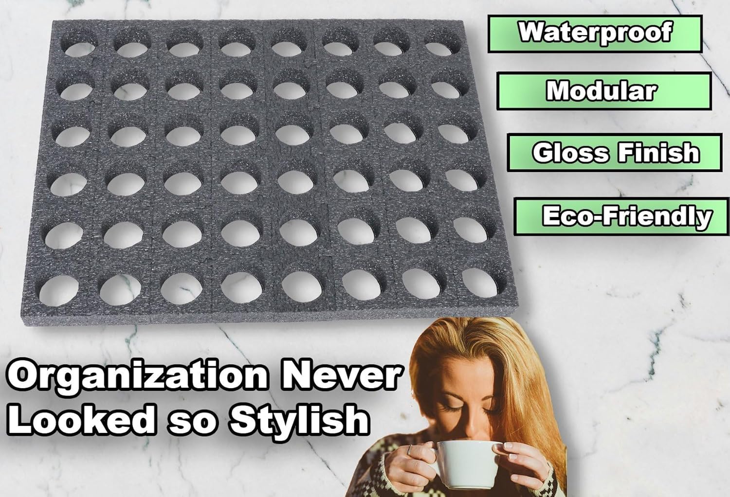 Case Club Foam fits 48 K-Pods in Customizable Drawer Organizer. Fits Keurig Coffee Pods