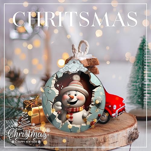 Miniatura 9 de Adornos de Navidad 2025, Lindo Muñeco de Nieve, Adornos Únicos de Navidad Muñeco de Nieve Ornamento de Acrílico de 4 Pulgadas Arte, Regalos de
