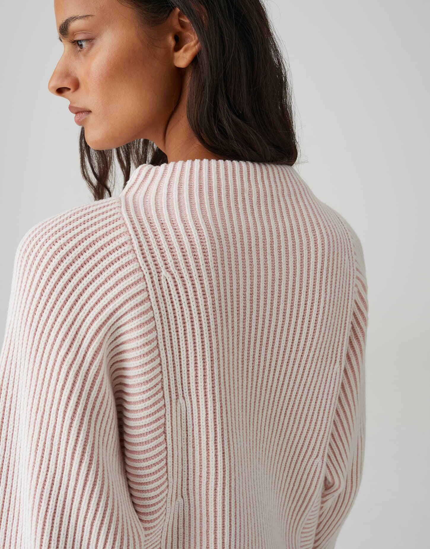 OPUS Damen Pullover | POZOLI Regular Pullover mit dynamischen Streifenstrick