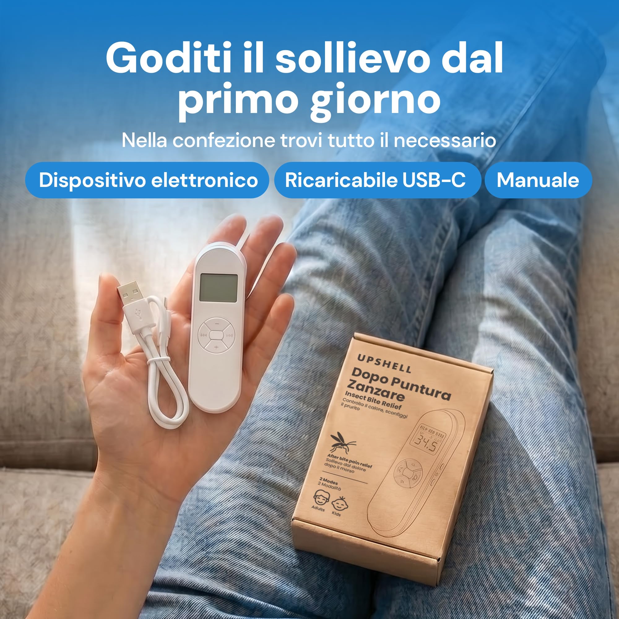 Dopo Puntura Zanzare Bambini e Adulti - Antipuntura Elettronico che Sollievo - Calore Regolabile 30-55°C, LCD
