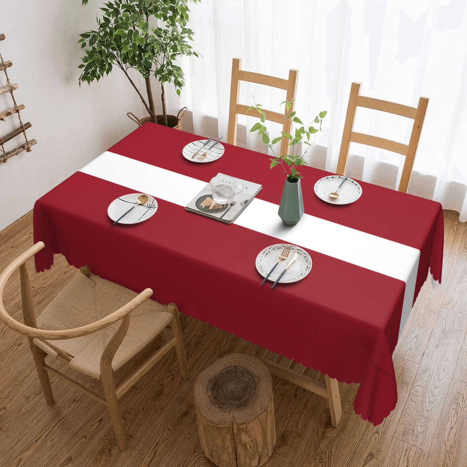 HLBSDM Flag of Latvia Square Lace Tablecloth, 54x72 Inch Restaurant Decorative Tablecloth, Party Banquet Indoor and Outdoor Universal Tablecloth