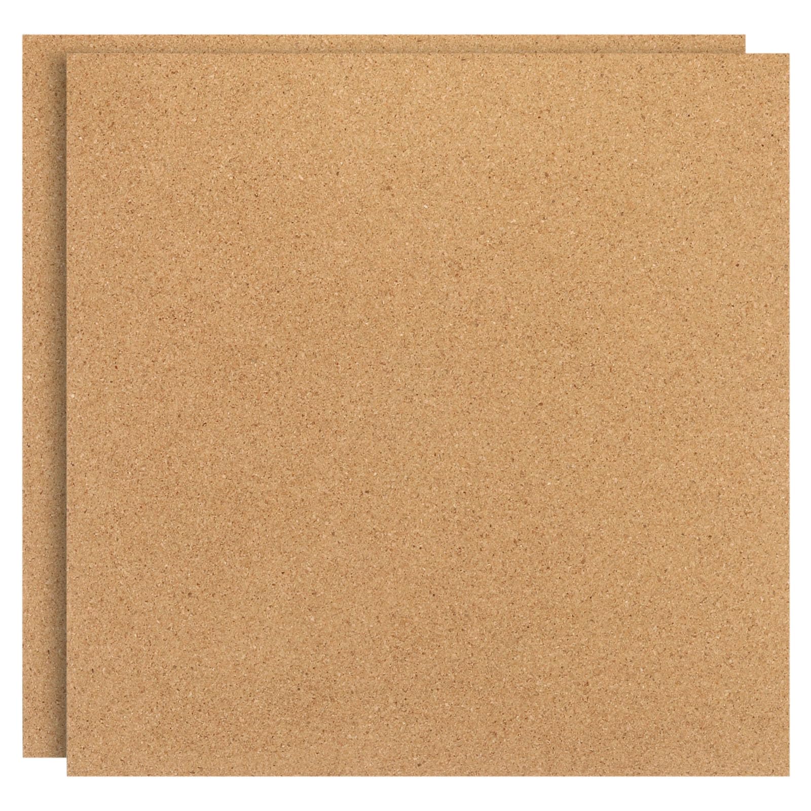 PATIKIL 12x12 5/16" Thick Cork Board Tiles, 2 Pack Self Adhesive Square Bulletin Board Display Corkboard for Floor Wall Home Office Classroom DIY,