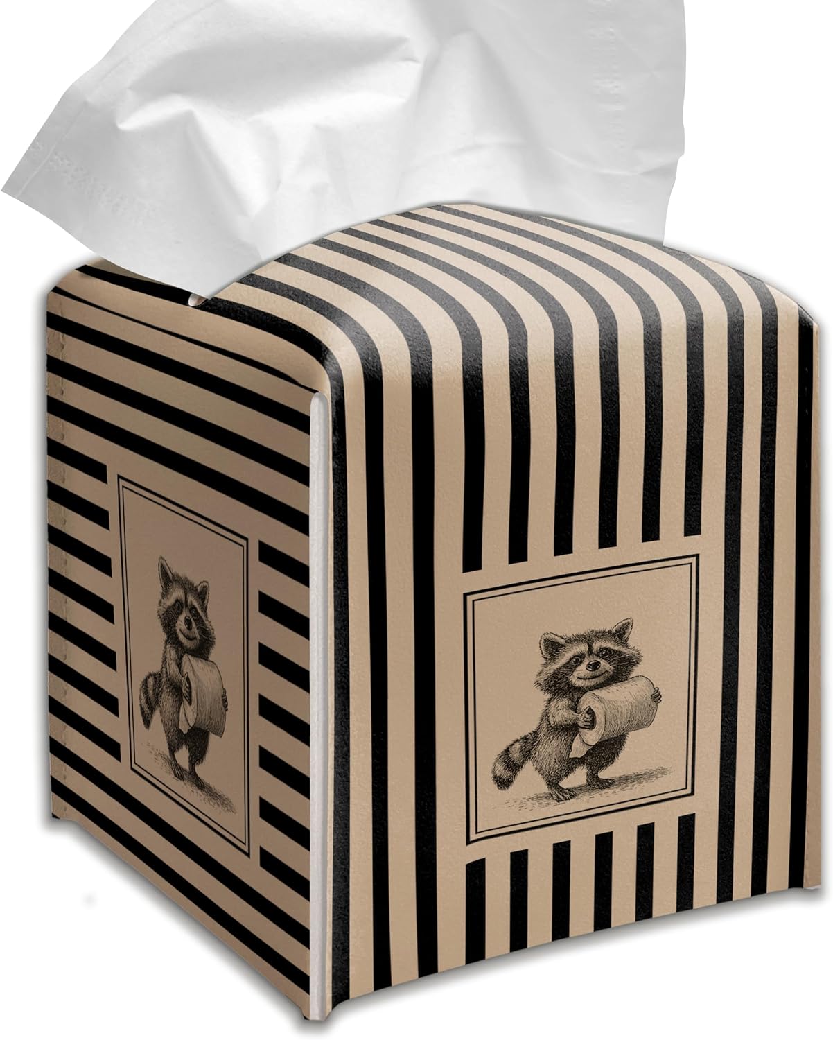 Tissue Box for Women, Vintage Raccoon Design, Travel Tissue Box, Gift for Mom Friend Sister, Closure