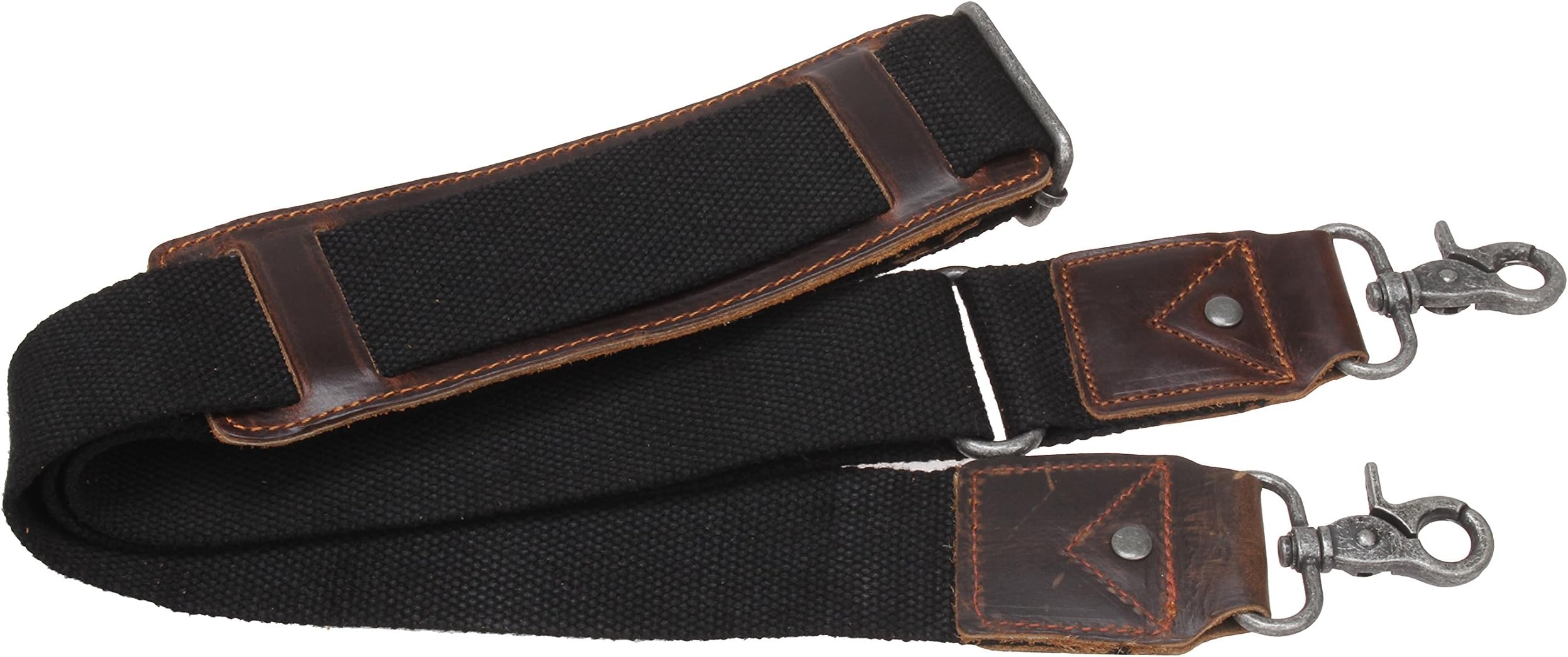 Iblue Replacement Luggage Shoulder Strap Canvas Adjustable Padded Travel Duffle Bag Straps # J2 (Black)