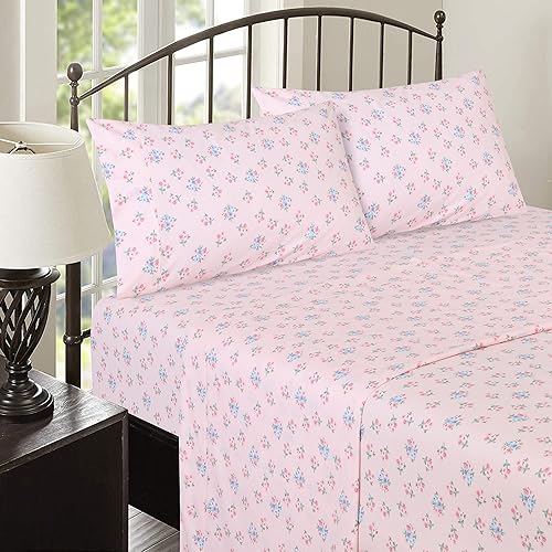 Miniatura 9 de RUVANTI Sábanas 100% Algodón  Ropa de Cama Percal Tamaño King Dividido, Diseño Floral Refrescante y Transpirable, Duraderas con una Sensación
