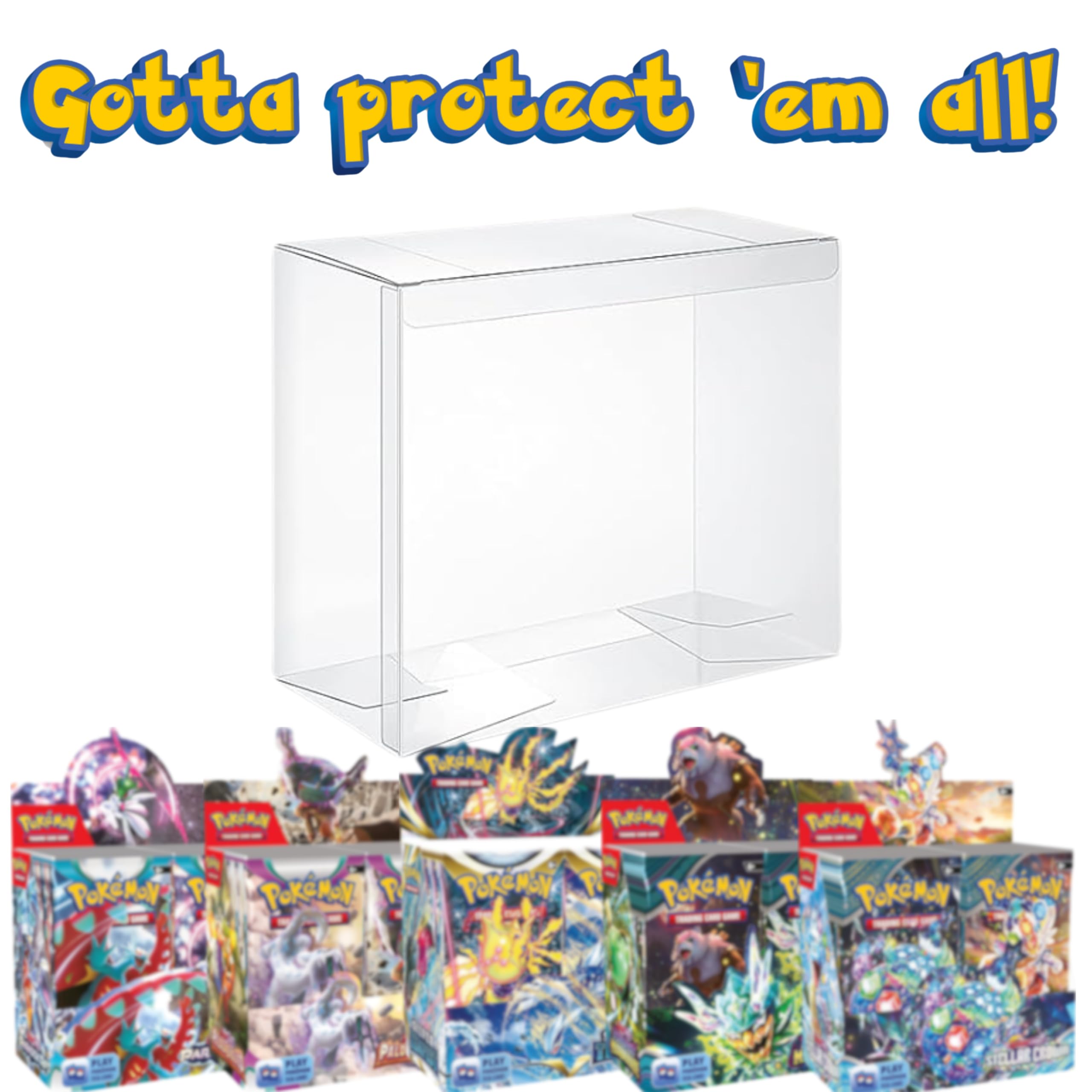 Amazon.com: BundlBees Protective Covers for Pokemon Booster Box Protective  Case, 5 Pack, Clear Plastic Display Box for Collectors (5 Pack for Booster  Boxes) : Toys & Games