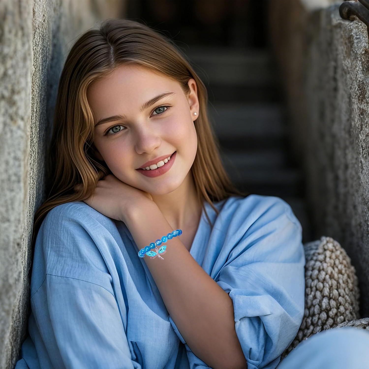 Dragonfly Bracelet for Women Dragonflies Lover Gifts Jewelry for Her Best Friend Sister Women, Blue - Image 2