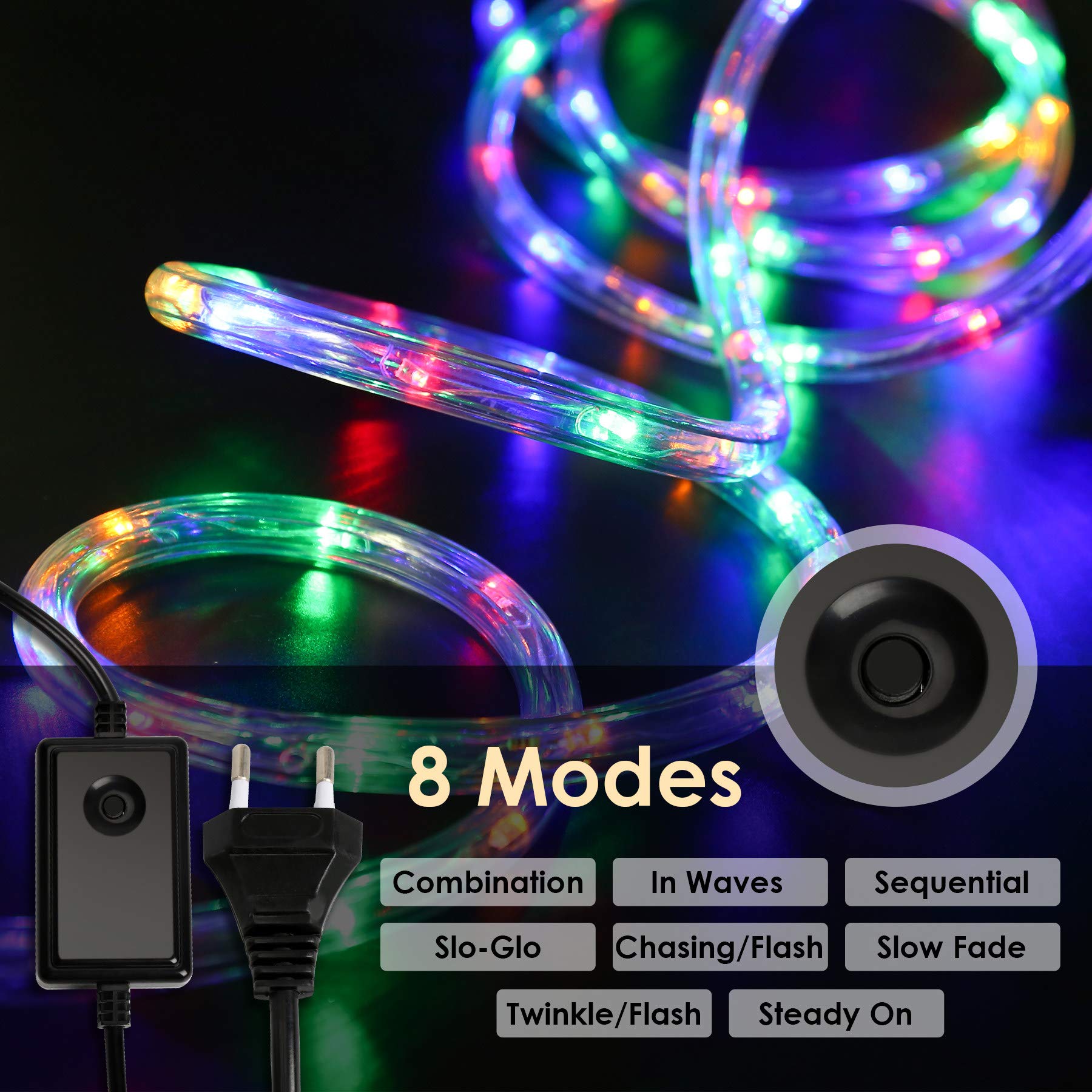 Lichterschlauch Aussen40 Meter 960 LEDs, Lichtschlauch Außen Innen 8 Modi Lichtschlauch für Weihnachten, Party. Wasserdicht Außenlichterkette-Bunt