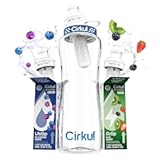 Cirkul 32oz. BPA-Free Plastic Water Bottle Starter Kit with Navy Lid, 2 Flavor Cartridges (1 LifeSip Blueberry Grape, 1 GoSip Kiwi Berry) No Sugar, Zero Calorie Drink Mix