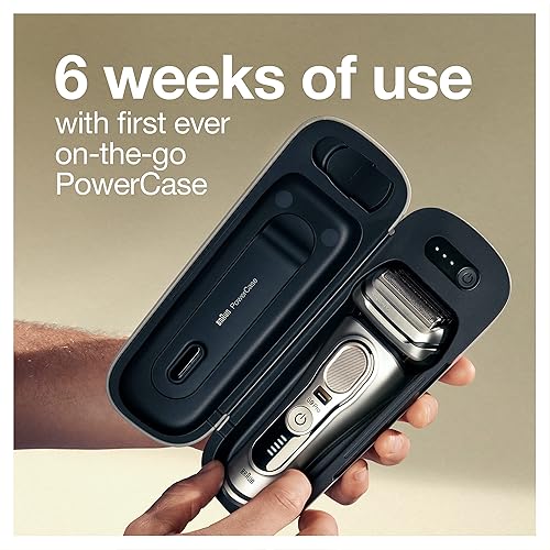 Miniatura 6 de Braun Maquinilla de afeitar eléctrica para hombres afeitadora de papel de aluminio impermeable serie 9 Pro 9477 cc afeitado húmedo y seco con funda