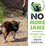 Mighty Paw Retractable Dog Leash 2.0 - Auto-Locking Button For The Control When You Need - Stainless Steel Coil For Smooth Retraction - Super Reflective Ring For Nighttime Visibility - No More Tangles