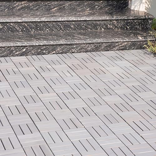 Miniatura 7 de BEEFURNI Azulejos de acacia entrelazados (12 x 12 pulgadas, paquete de 10), azulejos de madera de acacia que se entrelazan al aire libre todo tipo