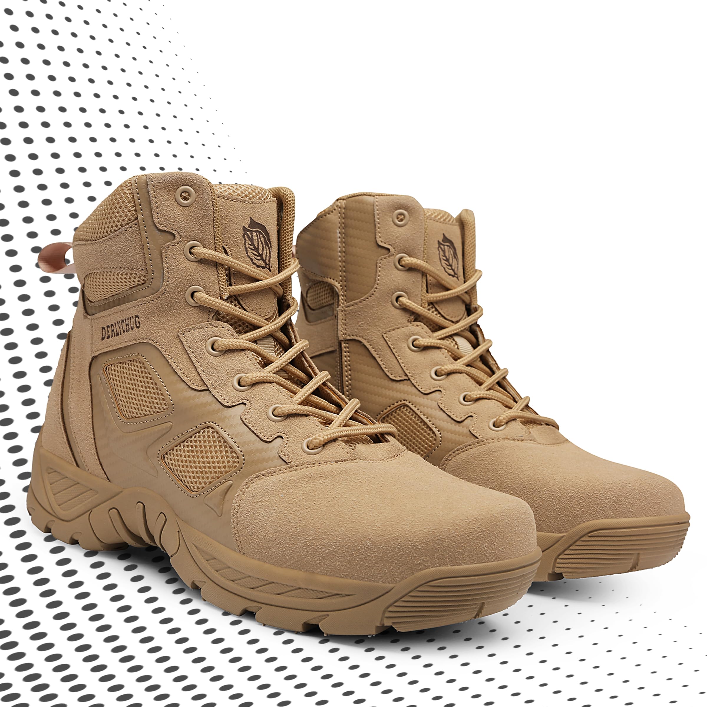 Herren Militärische Taktische Arbeitsstiefel Side Zipper Wandern Kampf Leichte Stiefel