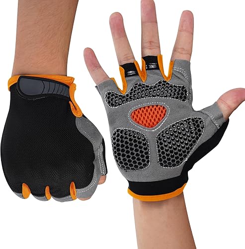 WULI Guantes de ciclismo de medio dedo para hombres y mujeres, guantes de fitness para ciclismo, transpirabilidad, equipo de yoga antideslizante,