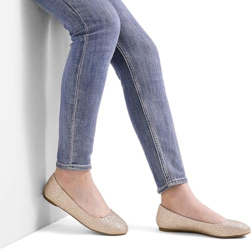 Miniatura 6 de DREAM PAIRS - Zapatos planos de suela simple de ancho amplio para mujer, estilo bailarina, cómodos para caminar