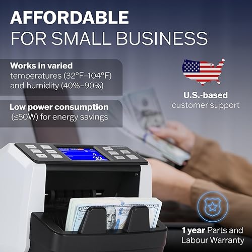 Miniatura 2 de CN5 Máquina de contador de dinero de denominación mixta valor contando detección de falsificación UVMGIRDD, USD, EUR, MXN, GBP y CAD Contador de