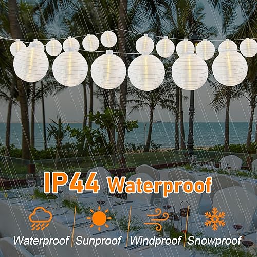 Miniatura 3 de Guirnalda de luces blancas de 20.5 pies con enchufe, tira de luces grandes con 10 bombillas LED G40 de ahorro de energía, luces colgantes chinas al