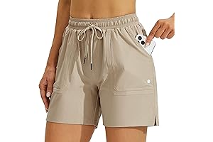 Willit Women's 5" Kahki Quick Dry Hiking Shorts for Summer