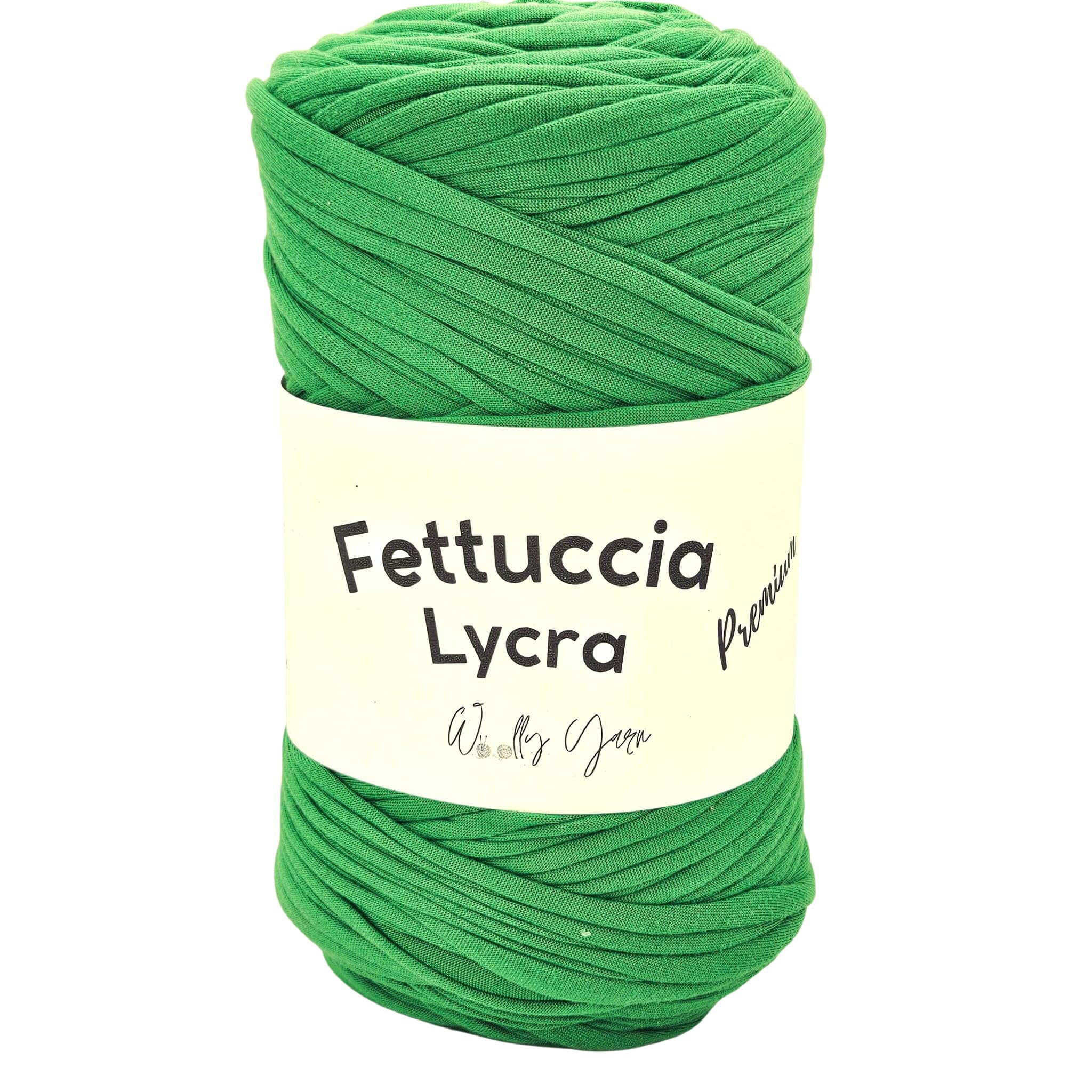 Lycra Ribbon for Crochet 400g 110m β Elastic Yarn for Bags, Handmade Accessories, Soft Resistant Cord for Crochet, Ideal for DIY Bags, Baskets (Meadow Green)