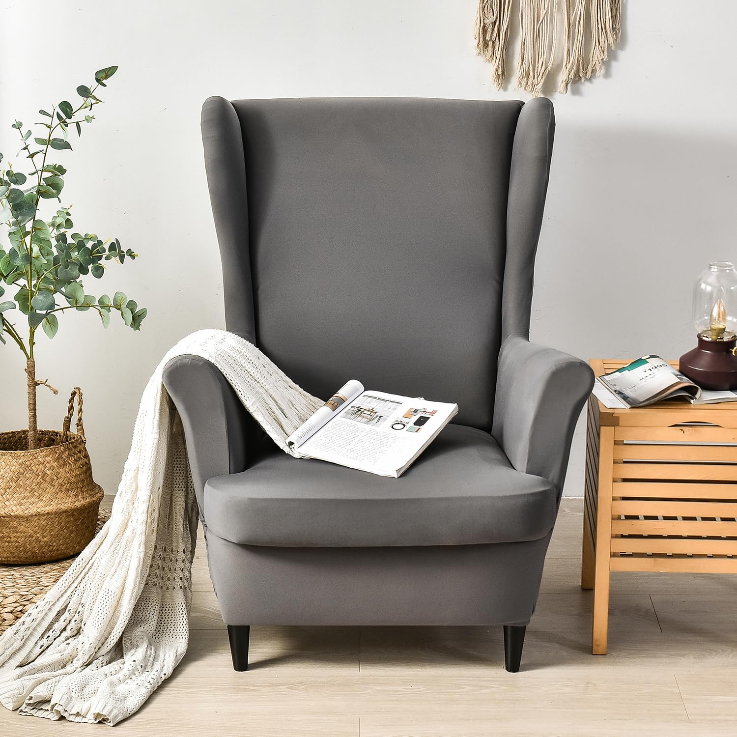 Wing Chair Slipcover 2 Piece Set - Image 4