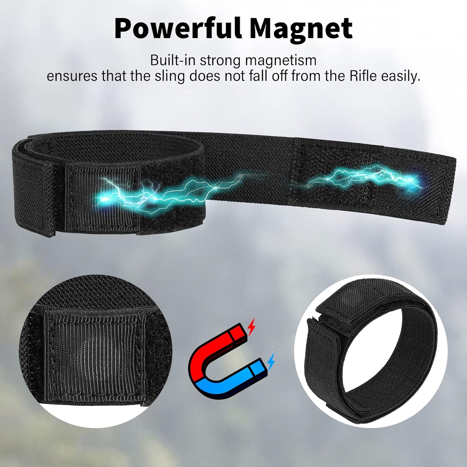 Tyseam Magnetic Rifle Sling Staging Strap, Universal Strong Magnets Sling Straps Strap Retainer Retention Band Keeper Organizer for Hunting, Shooting : Sports & Outdoors