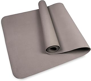 Tappetino Pilates Grigio Scuro – Tappetino Yoga Compatto e Portatile – Tappeto Antiscivolo Antiodore Ecologico – Fitness, Telo Palestra Copri Attrezzi - Gommapiuma Misure 173x61 cm