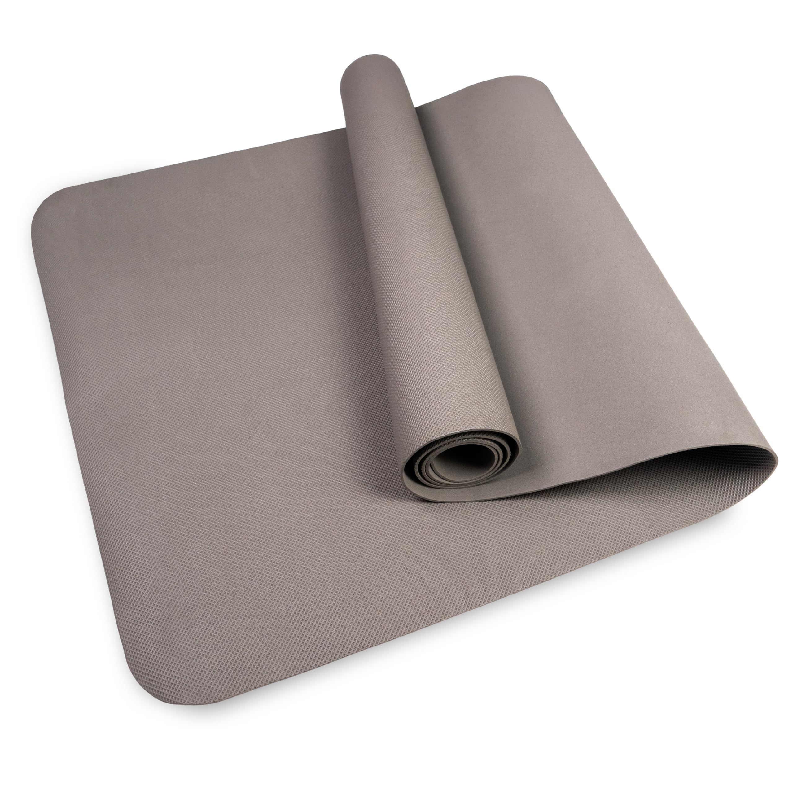 Tappetino Pilates Grigio Scuro – Tappetino Yoga Compatto e Portatile – Tappeto Antiscivolo Antiodore Ecologico – Fitness, Telo Palestra Copri Attrezzi - Gommapiuma Misure 173x61 cm
