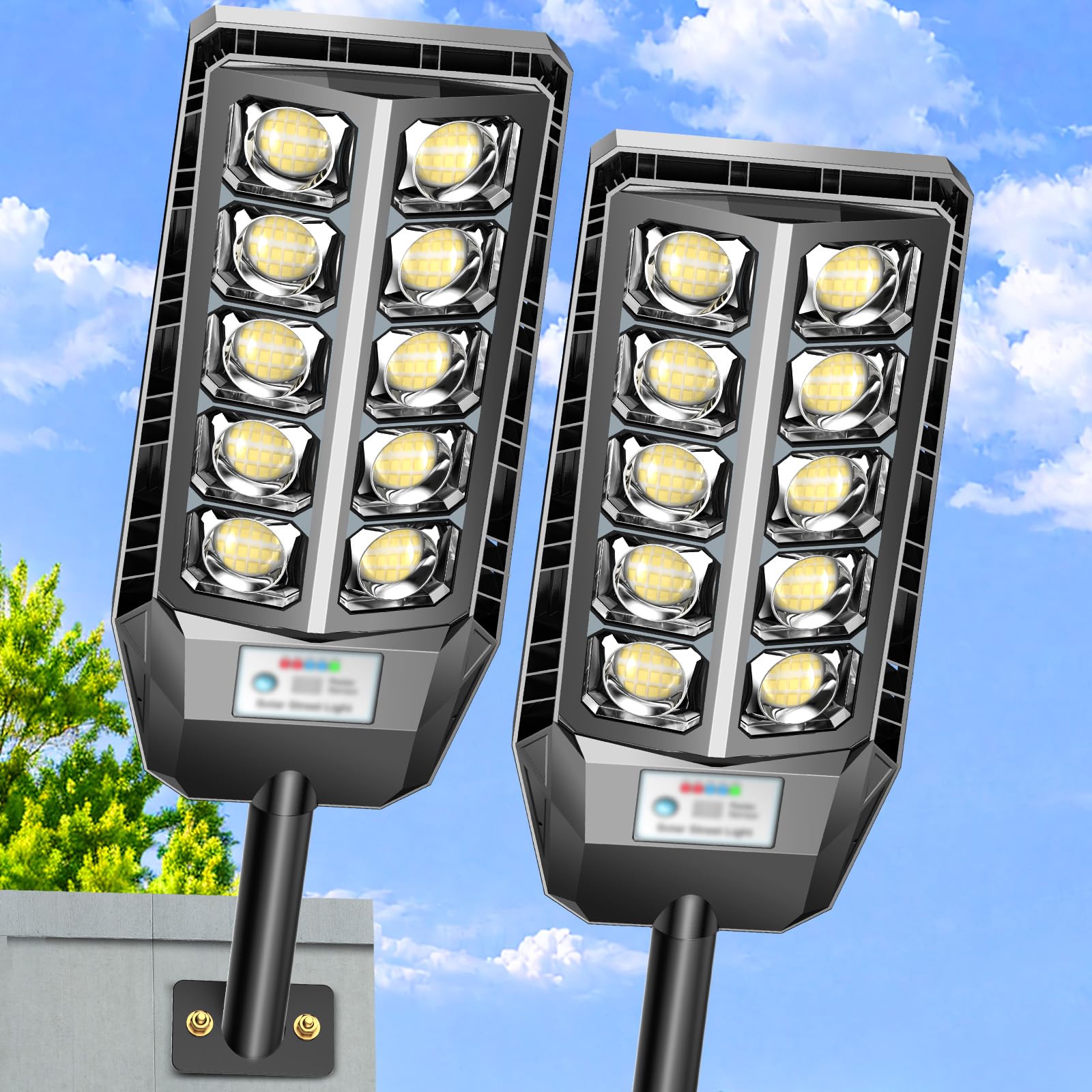 Photo 1 of Adewalk Solar Street Lights - Black, Motion Sensor, Remote Control